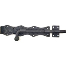 Defne Store Antika Tarz Dekoratif Pirinç Dövme Kapı Sürgüsü - 20CM, Oksit