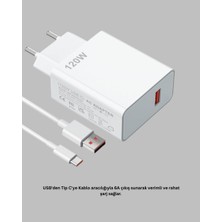 120 Watt Hızlı Şarj Adaptörü Samsung S20 S21 S22 S23 Uyumlu