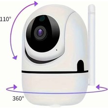 Baby Kamera Kablosuz 720P Beyaz 360 Derece Wifi Kamera Full Hd 1080P