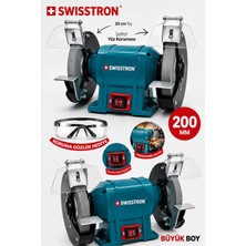 Swiss Professional 200MM Endüstriyel Çift Taşlı Taşlama ve Bileme Istasyonu