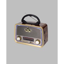 Ahşap Nostaljik Radyo Bluetooth USB Sd Kart Destekli