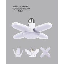 Tasarruflu Pervane LED Ampül 4 Kollu 60 Watt Geniş Alan Aydınlatma