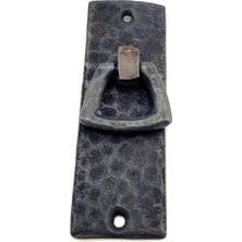 Antika Tarz Dekoratif Pirinç Dik Dövme Mobilya Kulbu - 90X31 Mm, Oksit