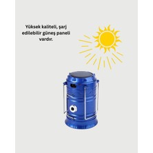 Güneş Enerjili Kızaklı Şarjlı Büyük Boy Kamp Feneri – USB Çıkışlı, Katlanabilir, Çok Fonksiyonlu