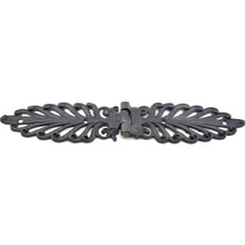 Antika Tarz Dekoratif Pirinç Yaprak Desenli Menteşe - 55X265 Mm, Oksit