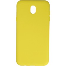 Samsung Galaxy J7 Pro / J730 Kılıf Nano Içi Kadife Silikon - Sarı
