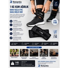 Escenay El ve Ayak Bilek Ağırlığı 2x1 kg Kum Torbası Korsesi Ağırlık Kas Güçlendirmek Pilates 1kg Siyah Set