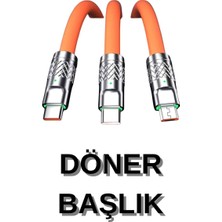 3 In 1 Süper Hızlı Şarj Kablosu Android ve Ios Uyumlu Silikon Şarj Kablosu