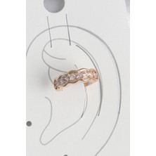 Uravas Store Pirinç Gold Renk Zirkon Taşlı Kadın Kıkırdak Küpe