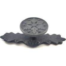 Defne Store Antika Tarz Dekoratif Pirinç Çiçek Düğme - 27X70 Mm, Oksit