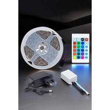 5 Metre Şerit LED Rgb Işıklı Kumandalı Güç Adaptörü Her Ortama Uygun