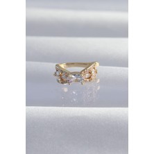 Uravas Store Pirinç Gold Renk Zirkon Taş Kaplama Earcuff Küpe