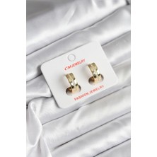 Uravas Store 14K Gold Renk Kaplama Zirkon Taşlı Halka Model cm Kadın Küpe