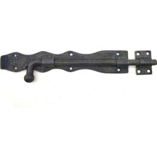 Antika Tarz Dekoratif Pirinç Dövme Kapı Sürgüsü - 25CM, Oksit
