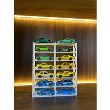 Reborn 3D Hot Wheels Uyumlu 14 Araçlık Oyuncak Araba Garajı Standı (1/64)