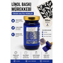 ArtMaster Mavi Linol Mürekkebi 100 ml 1 Adet Lutart Linol Baskı Boya Mürekkebi Blok Baskı Sanat Su Bazlı Matbaa Mürekkebi Hobi