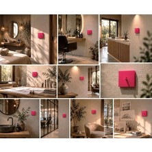 Mooddesign Aıon Collection - Vıvıd Series (Blush) / Minimal Mat Tasarım Priz - Anahtar Cover/ Premium Dekoratif Canlı Renkler Serisi (Şeker Pembe)