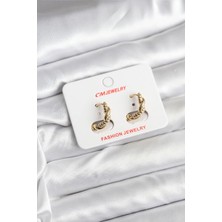 Uravas Store 14K Gold Renk Kaplama Burgu Model cm Kadın Küpe