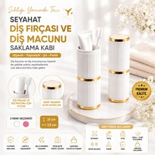 Eşya Dünyası Taşınabilir Seyahat Diş Fırçası ve Diş Macunu Saklama Kabı Hijyenik Diş Fırçalık Organizer Kutusu Beyaz/pembe
