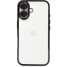 SiHako Iphone 16 Kılıf Lensli Silikon - Siyah