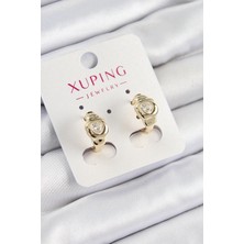 Uravas Store Xuping Zirkon Taşlı Kalp Model Gold Renk Kadın Küpe
