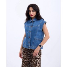 Ges Shop Kadın Denim Yelek & Kot Yelek