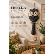 El Yapımı Makrome Baykuş Duvar Süsü Dekoratif Bohem Ev Balkon Salon Oda Duvar Dekoru 36-46-56 cm