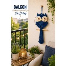 El Yapımı Makrome Baykuş Duvar Süsü Dekoratif Bohem Ev Balkon Salon Oda Duvar Dekoru 36-46-56 cm
