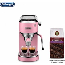 DeLonghi Pembe Gövdeli Kompakt Espresso ve Cappuccino Makinesi, Süt Köpürtücülü Pratik Barista Deneyimi ve Günlük Kahve Keyfi Sütlü Içecekler, Yoğun Espresso ve Keyifli Kahve Sunumları Için