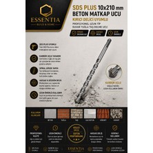 ESBH Sds Plus 10X210 mm Beton Matkap Ucu Kırıcı Delici Uyumlu Profesyonel Uzun Tip Duvar Tuğla Taş Delme Ucu