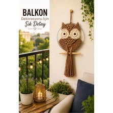 El Yapımı Makrome Baykuş Duvar Süsü Dekoratif Bohem Ev Balkon Salon Oda Duvar Dekoru 36-46-56 cm