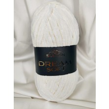 Sultan Dream Soft Kadife Açık Beyaz El Örgü Ipi 100GR. 120MT.(1 Adet) - Renk: 903