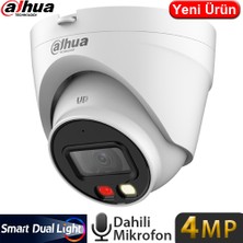 Dahua IPC-HDW1431V-SA, 4mpix, 2,8mm Lens, H265+, 30MT Gece Görüşü, Dual Light, Mikrofonlu, Poe Dome Ip Kamera