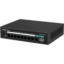 Ruijie Ruıjıe Reyee RG-ES110GS-P-L 10 Port, 8 Port  Gigabit Poe, 120W, 1 Port Spf, 1 Port Gigabit Uplink, Switch