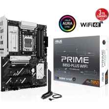 Asus Prıme B850-PLUS Wıfı, 4xddr5, 3x M.2, Hdmı, Dp, Type-C, Wi-Fi 6e, Bluetooth V5.3, Am5 Soket Gamıng Anakart