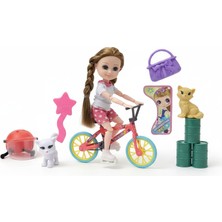 Tufy Toys Nini Love Bisikletli ve Aksesuarlı Bebek Seti