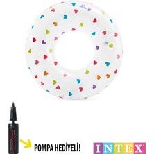 Empressco Renksiz Kalp Desenli Çocuk Havuz ve Deniz Simidi 81 Cm, Eğlence Dolu Yaz Keyfi