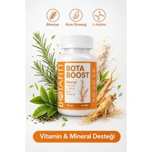 Botaboost Bitki Ekstreli Multivitamin Mineral Tablet – Yeşil Çay, Guarana, Biberiye, Ginseng, B Vitamini, Taurin, Krom Içerir