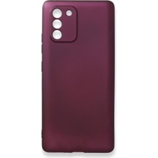 Bezos Galaxy A91 / S10 Lite Kılıf First Silikon - Mürdüm