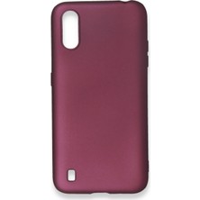 Bezos Galaxy A01 Kılıf First Silikon - Mürdüm