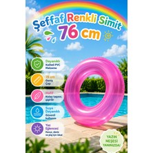 Empressco Şeffaf Renkli 76 cm Deniz ve Havuz Simidi, Dayanıklı Pvc Şişme Simit