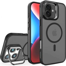 Bezos iPhone 16 Flet Lens Magsafe Kapak - Siyah