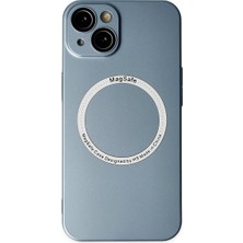 Bezos iPhone 14 Plus Kılıf Jack Magneticsafe Lens Silikon - Sierra Blue