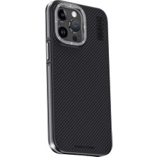 Bezos iPhone 15 Pro Kılıf Aramid 600D Kevlar Karbon Fiber Magsafe Kapak - Gri