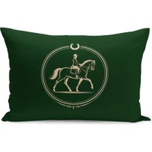 Bertille Home Klasik At Serisi Çift Tarafı Dijital Baskılı Kırlent Kılıfı (Horse)