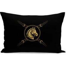 Bertille Home Klasik At Serisi Çift Tarafı Dijital Baskılı Kırlent Kılıfı (Horse)