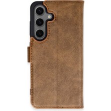 Bezos Galaxy S24 Plus Kılıf Trend S Plus Kapaklı Kılıf - Taba