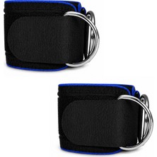 Jukon Professional Ankle Strap 2 Adet Ayak Bilek Kayışı Padded Ankle Cuff Ikili Paket Fitness Spor Kickback Cuff Premium Çift Metal D Halkalı