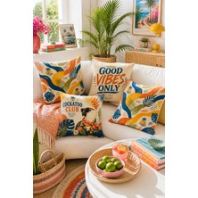 Bertille Home Pop Art Serisi Çift Tarafı Dijital Baskılı  4'lü Kırlent Kılıfı Seti