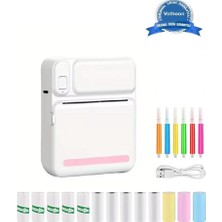 TeknoKapsül Mini Taşınabilir Yazıcı 13 Rulo Kağıtlı Mürekkepsiz Etiket Yazıcısı Mini Termal Yazıcı